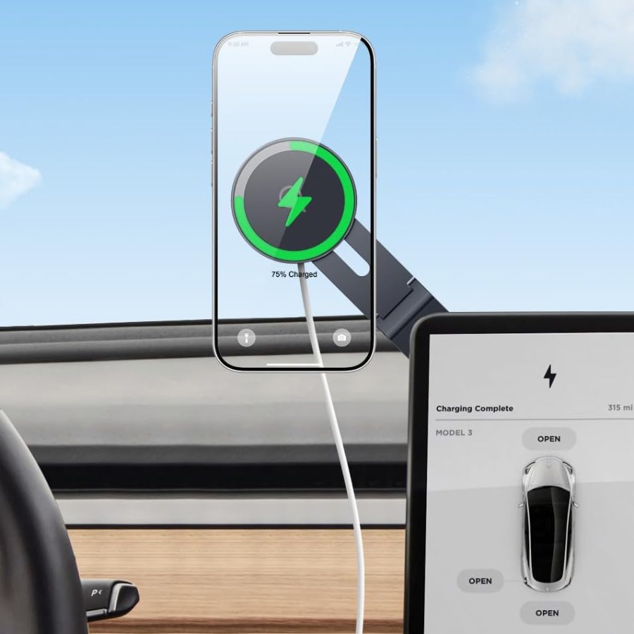 Wireless Car Charger - Supporto per Telefono Tesla con Caricatore: