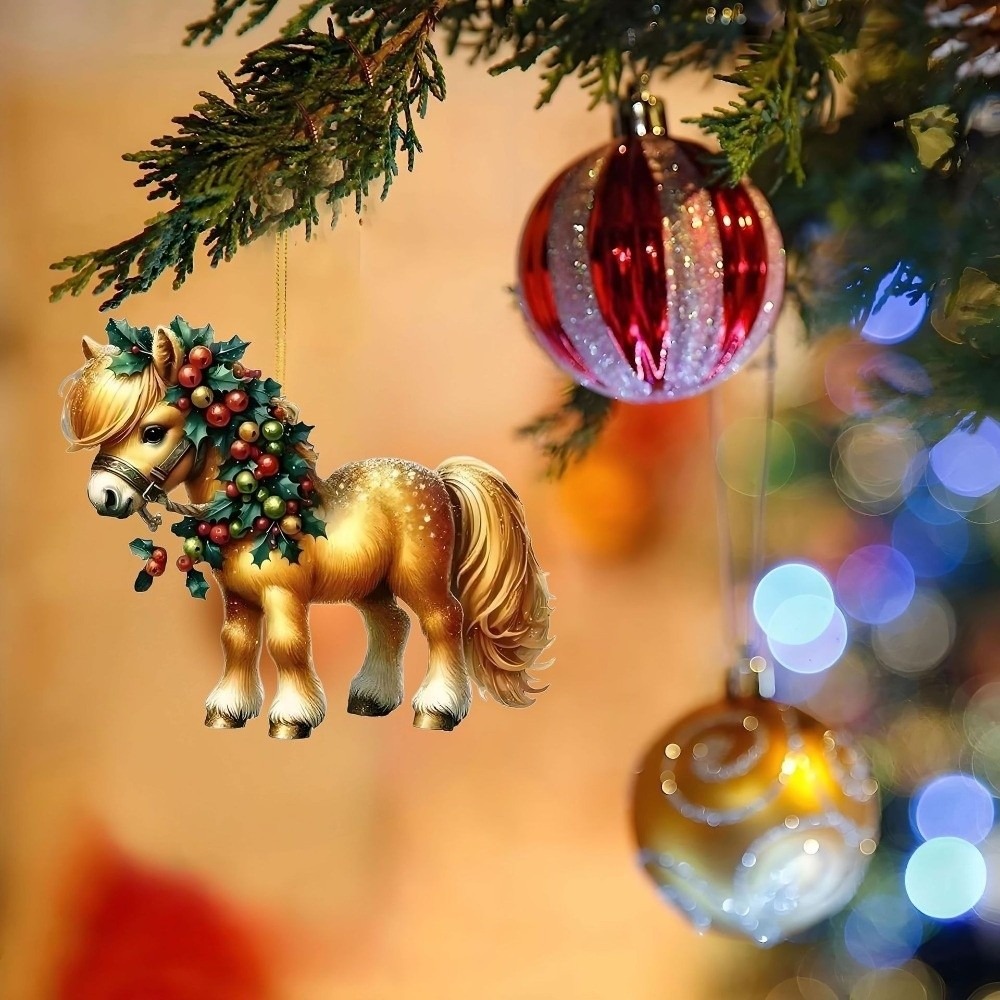 Car Accessories Xmas Gifts - Ciondolo natalizio piatto 2D Accessori fai