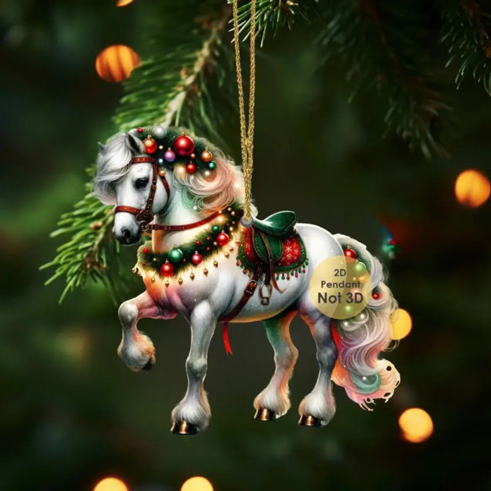 Car Accessories Xmas Gifts - Ciondolo natalizio piatto 2D Accessori fai