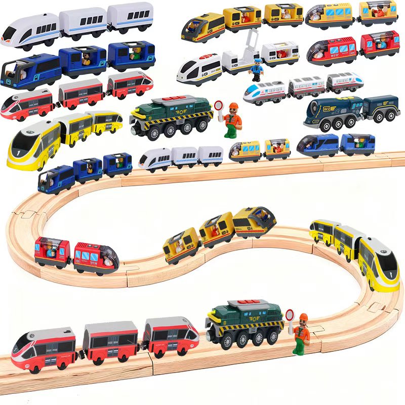 Car Accessories Xmas Gifts - Treno ferroviario in legno Locomotiva Treno