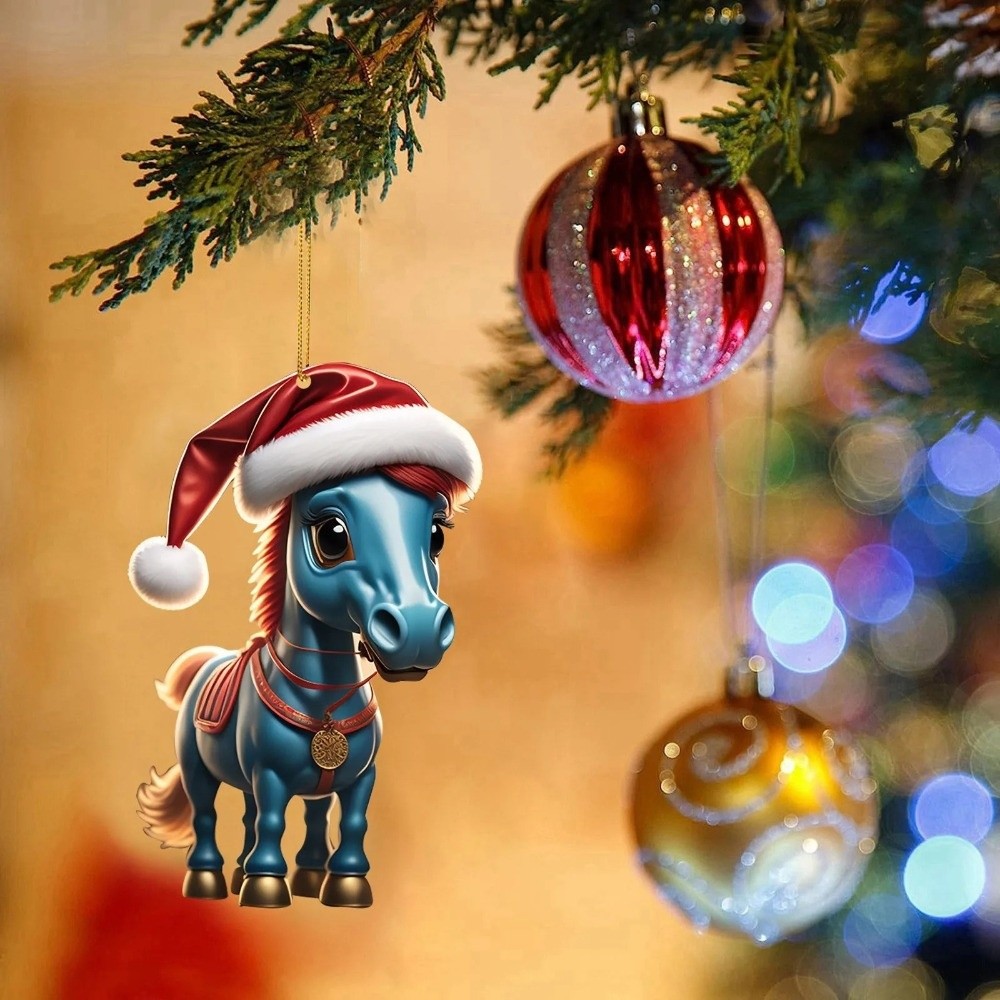 Car Accessories Xmas Gifts - Ciondolo natalizio piatto 2D Accessori fai